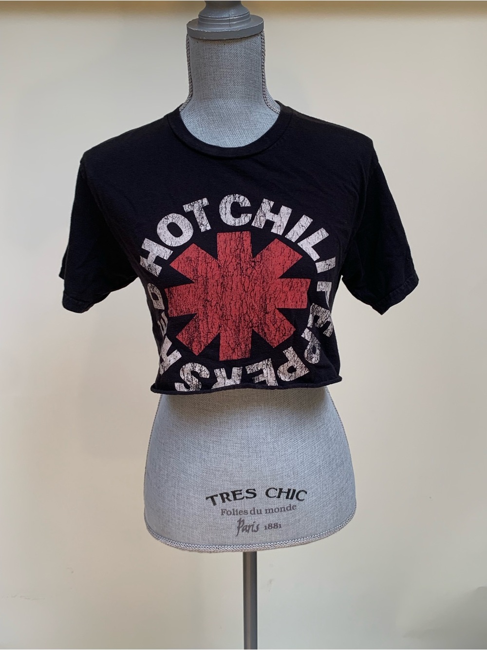 Genuine Red Hot Chili Peppers Graphic Crop Tee - Black Sz S 90s Y2K